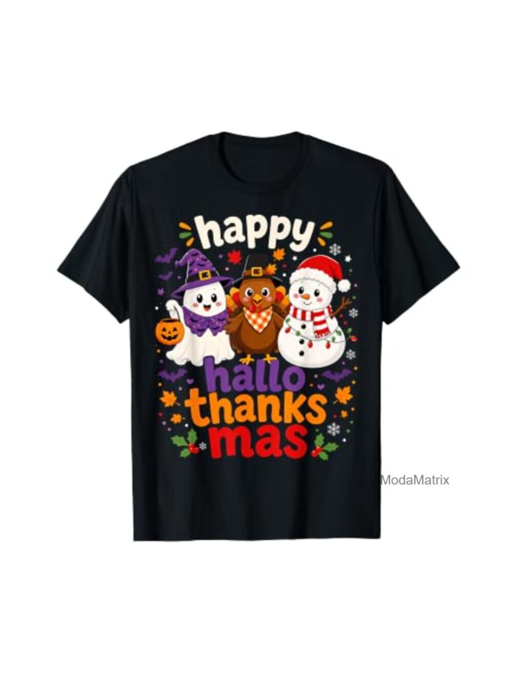Hallothanksmas Holiday Season Ghost Turkey Snowman Halloween Thanksgiving